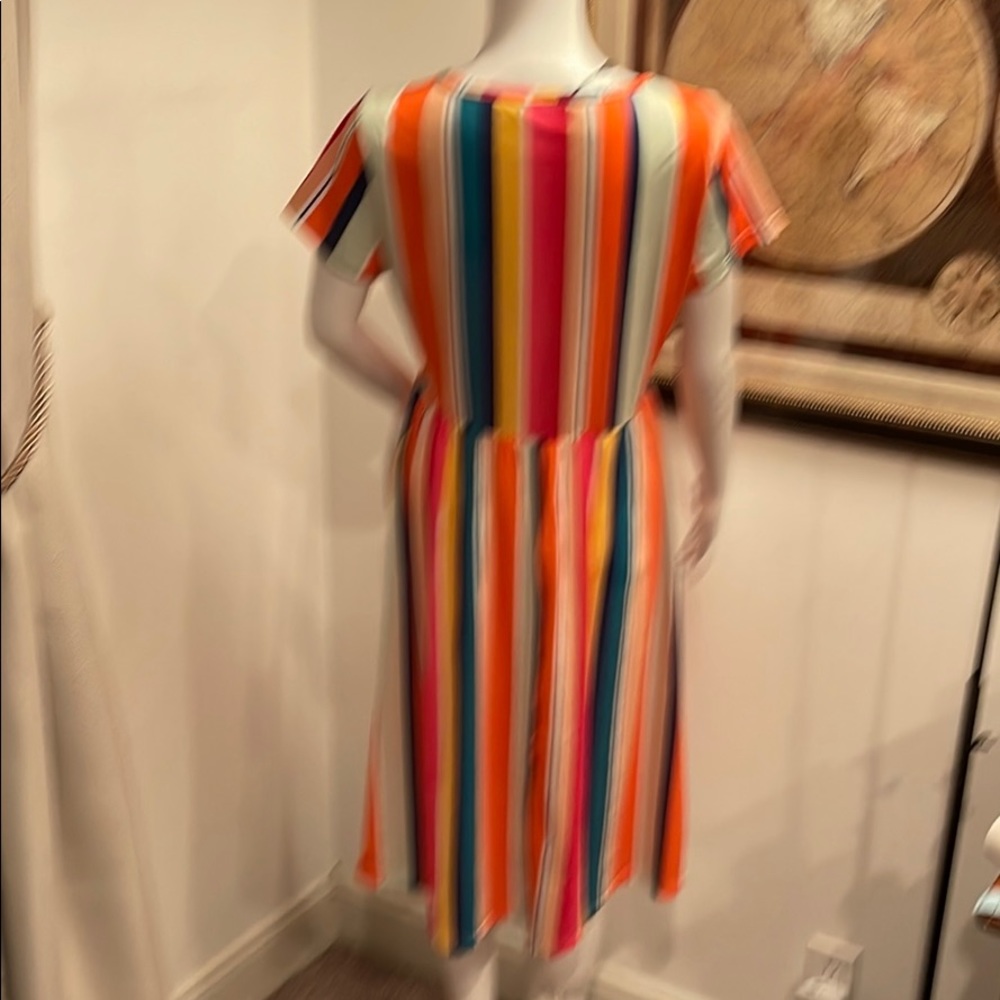 Ouges Stripped Button Down Dress Size Large - image 2